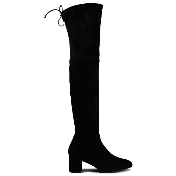 STUART WEITZMAN Genna Suede Over The Knee Boots BLACK SUEDE 9 (SE40) - Picture 1 of 9